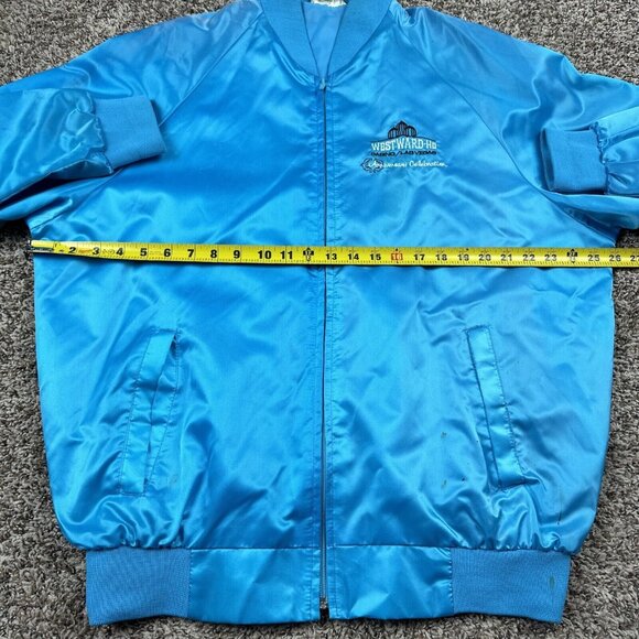 Vintage 80s Westward HO Casino Satin Bomber Jacket Embroidered Magic Hat Ritz - Picture 9 of 10